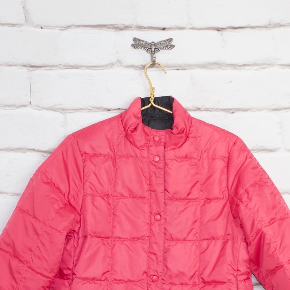LL BEAN Reversible Pink Black Down Jacket Size M - Picture 4 of 8